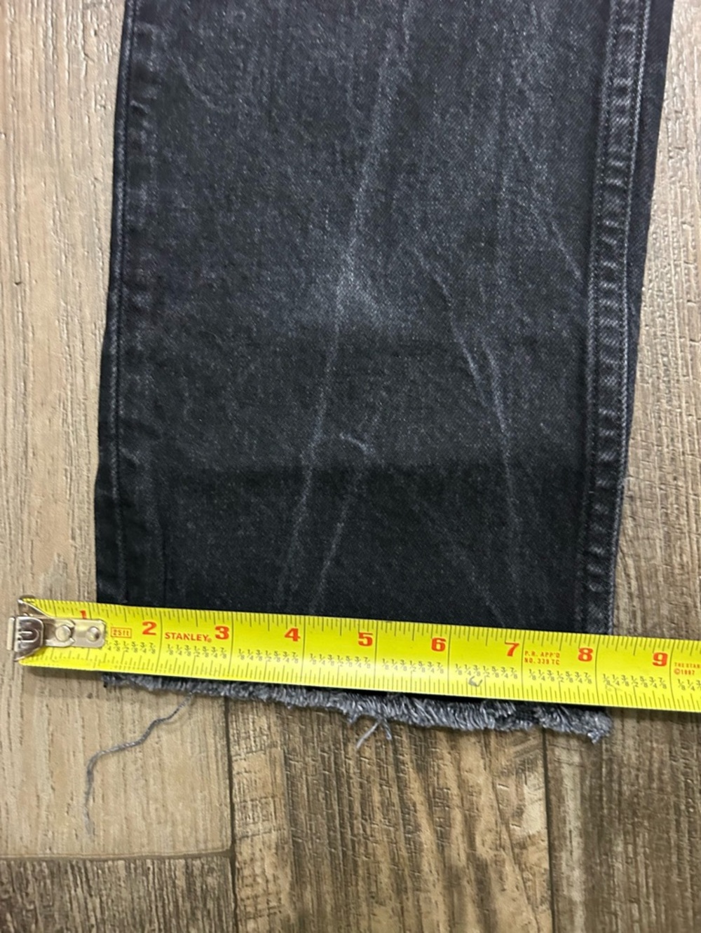 Topshop Straight Leg Black Jeans Petite W28 L28 Raw Hem Cropped - Picture 5 of 6